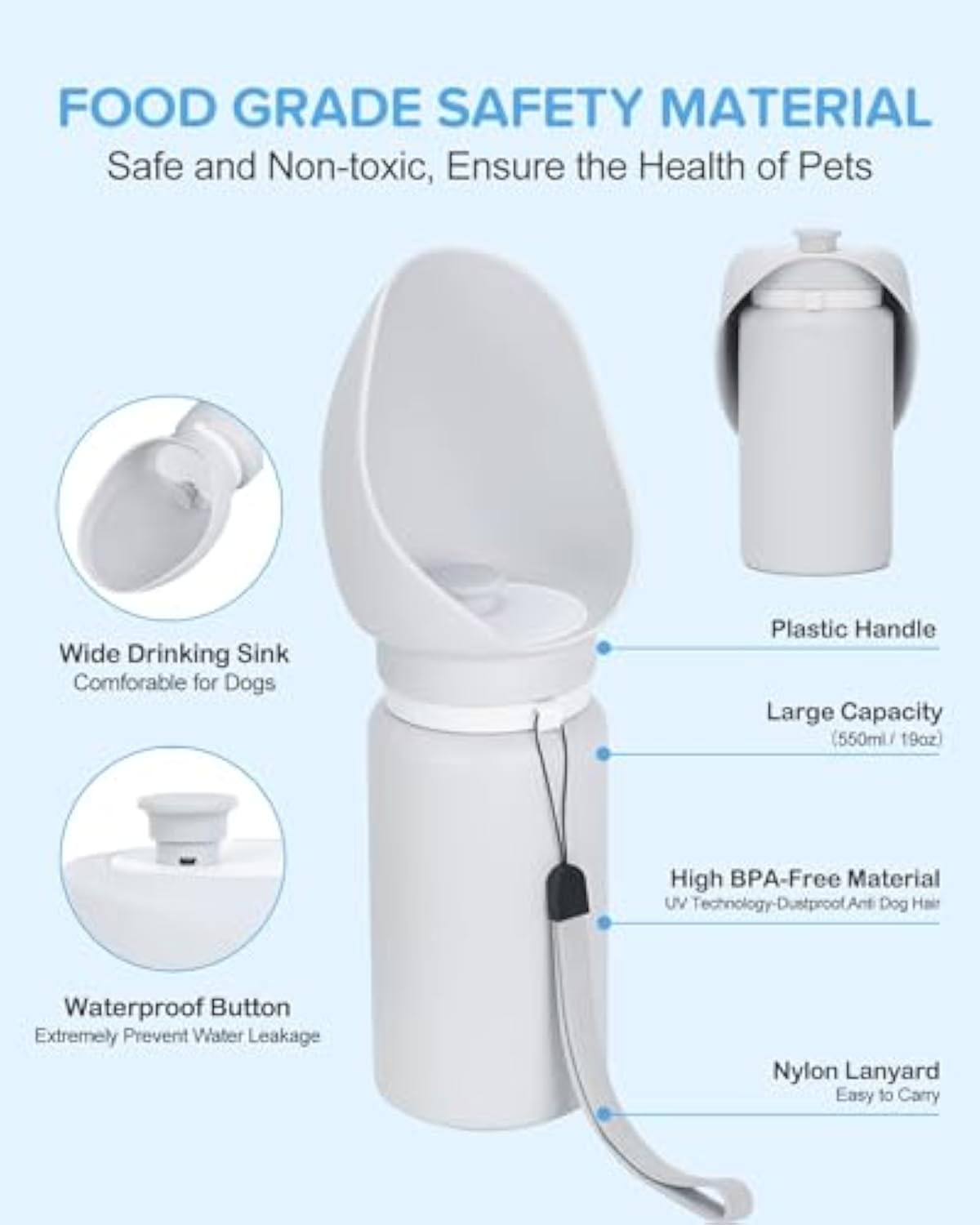 PawNest™ HydrateGo Travel Water Bottle